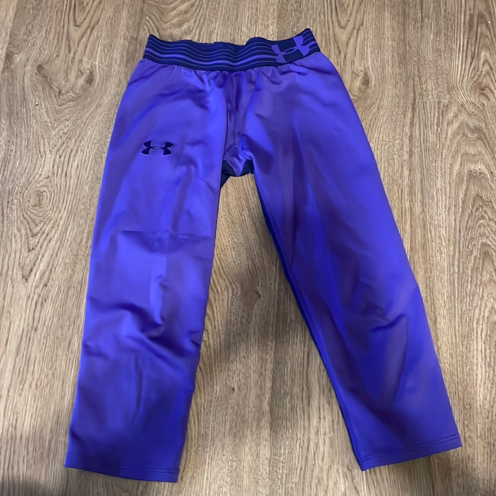 Underarmour two toned purple leggings, size small